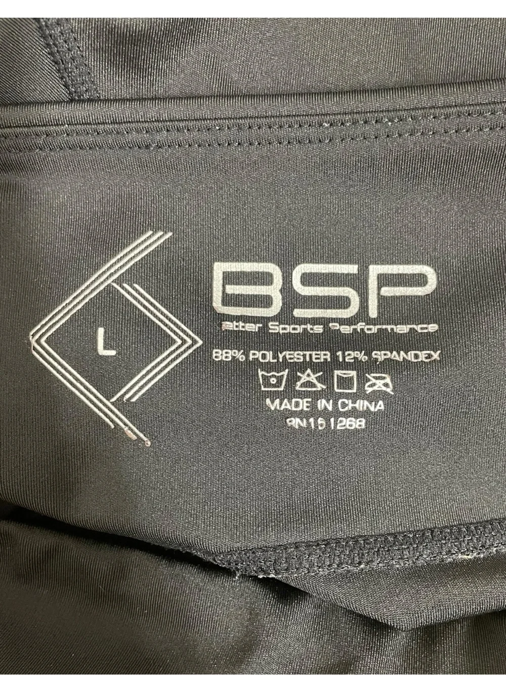 BSP Athletic Shorts Women Size L Black High Waist Biker Workout